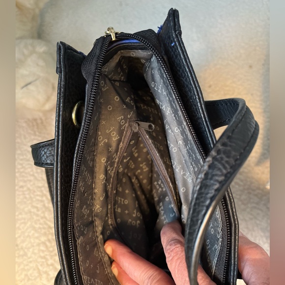 Olivia + Joy Black, White, and Blue Satchel - Picture 10 of 16